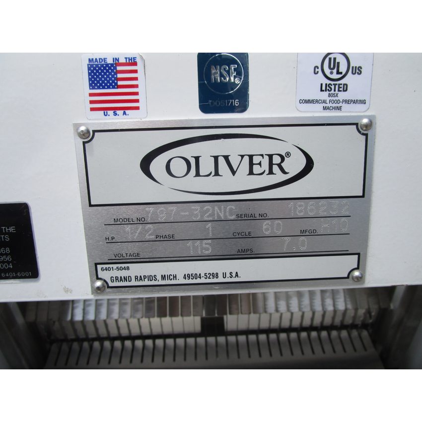 Oliver Gravity Feed Bread Slicer 797-32NC 1/2" Cut, Used Very Good Condition image 5