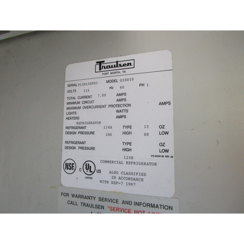 Traulsen G12010 1 Door Refrigerator, Great Condition image 3