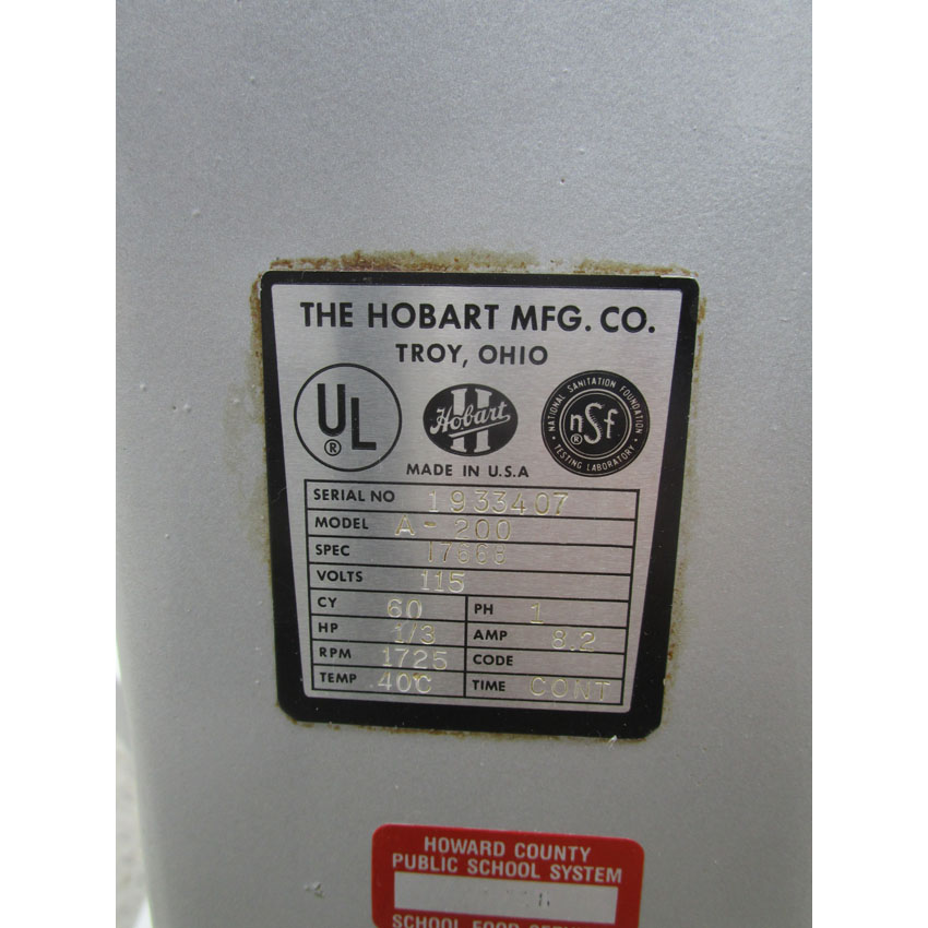 Hobart 20 Quart Mixer Model A200, Used Great Condition image 3