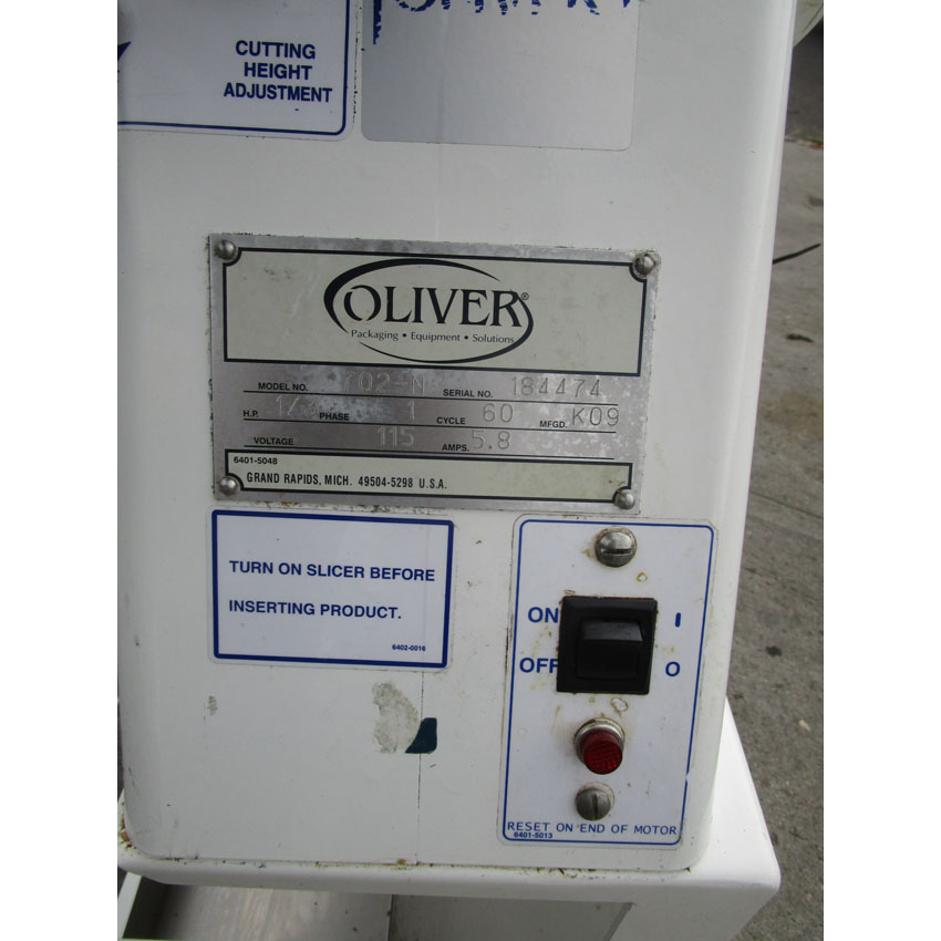 Oliver 702N Bagel Slicer, With Return Slide, Excellent Condition image 4