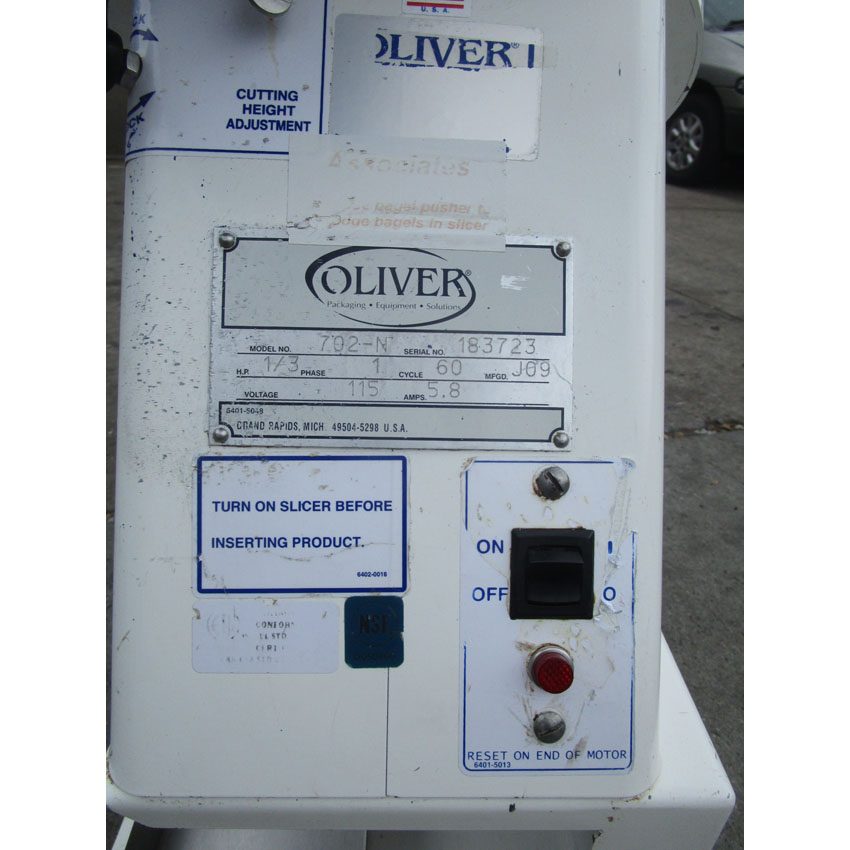 Oliver 702N Bagel Slicer, With Return Slide, Great Condition image 4