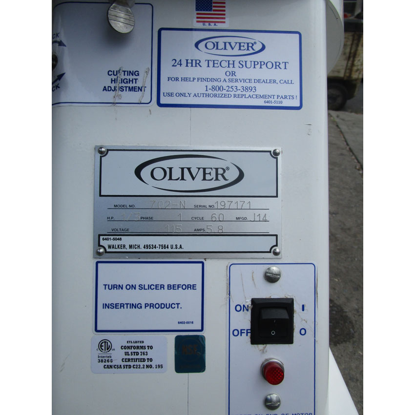 Oliver Bagel Slicer 702N, With Return Slide, Used Excellent Condition image 4