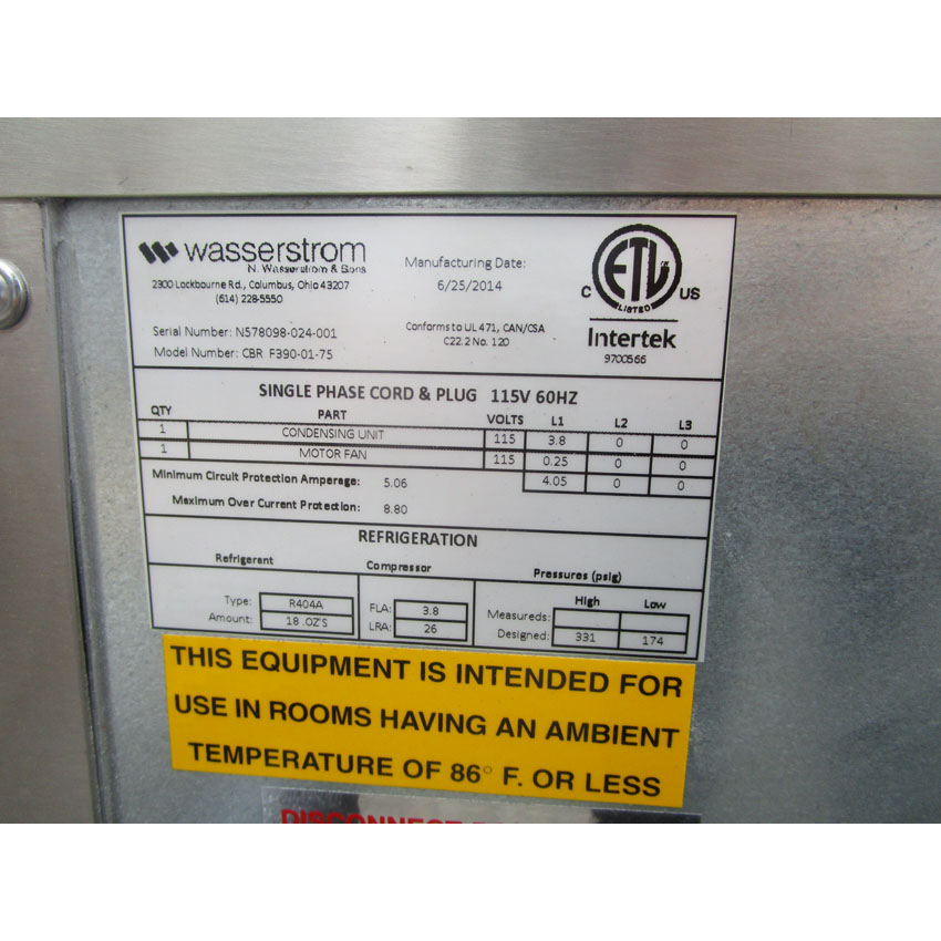 Amtecko CBR-F390-01-75 Undercounter Refrigerator, Used Good Condition image 2