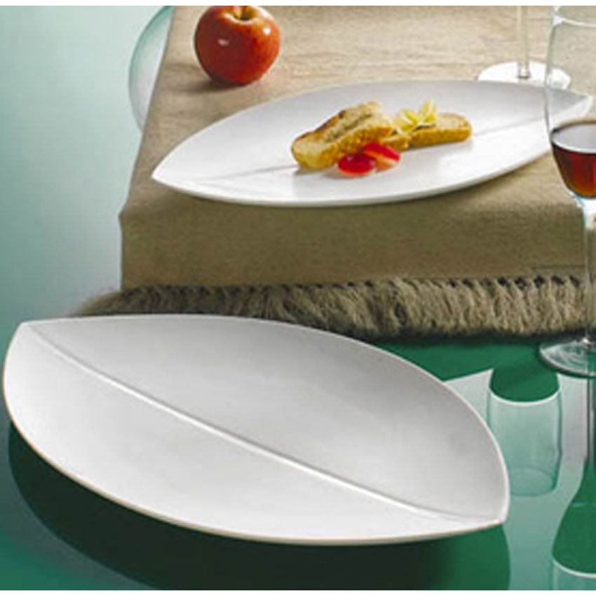 CAC China Flat Leaf Serving Platter - Case of 12 image 1