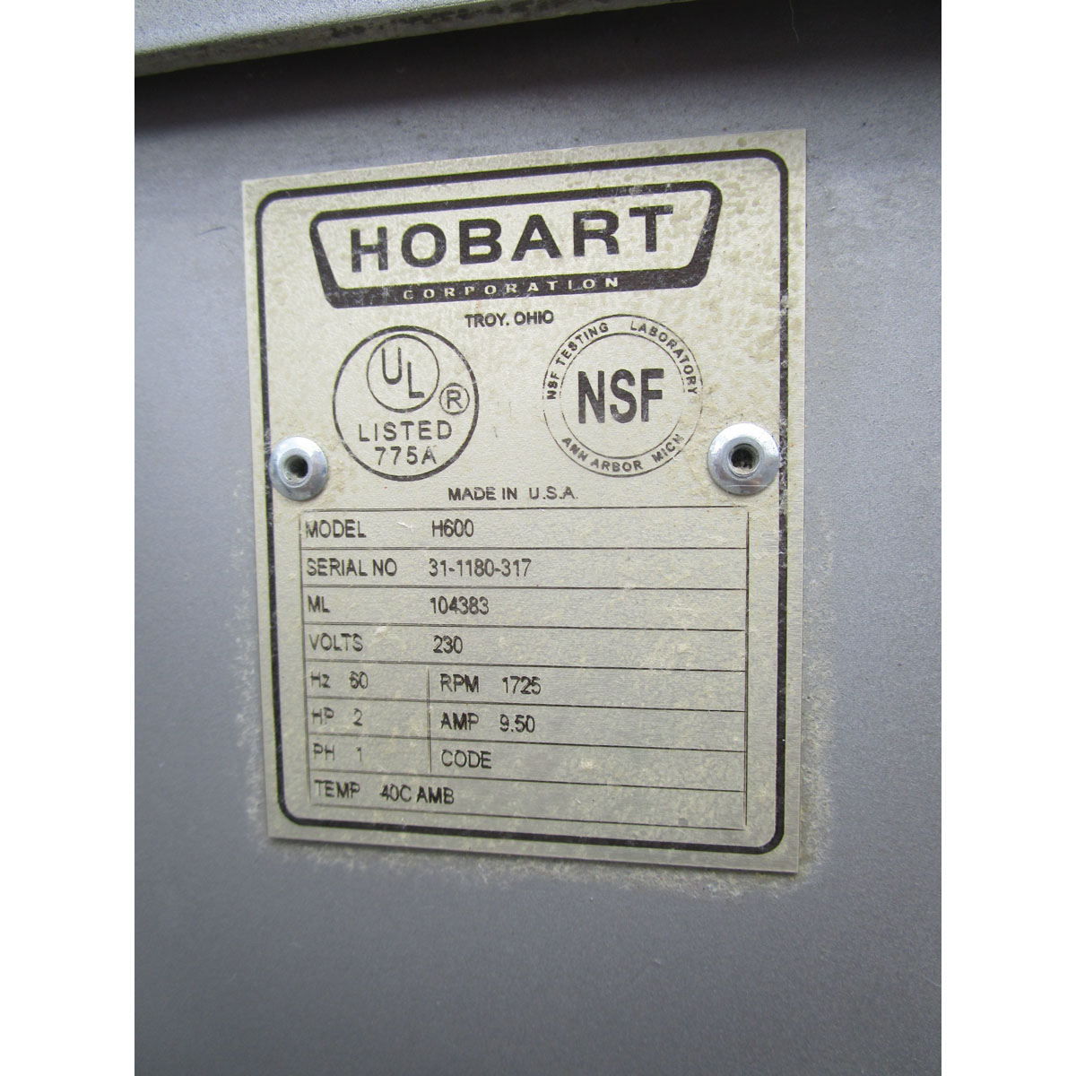 Hoabrt 60 Quart H600 Mixer With Bowl Gaurd, Great Condition image 4