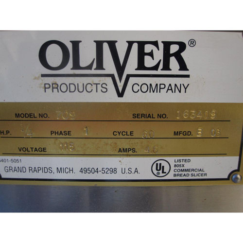 Oliver Mini Supreme Bread Slicer Model # 709 - Used Condition 1" Cut image 7