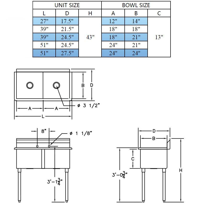 Two Compartment Sink Not NSF image 1