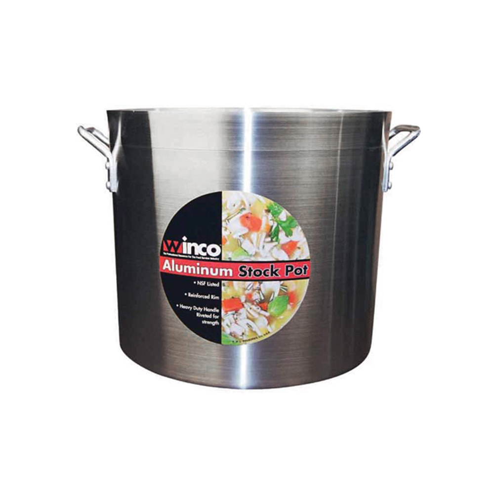 Winco Super Aluminum Stock Pot - 40 Quart, 14.6" Diameter, 4mm image 1