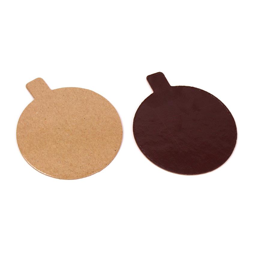 Round Double Sided Mono Board with Tab, Chocolate / Praline, 3" (8cm) - Case of 200 image 1