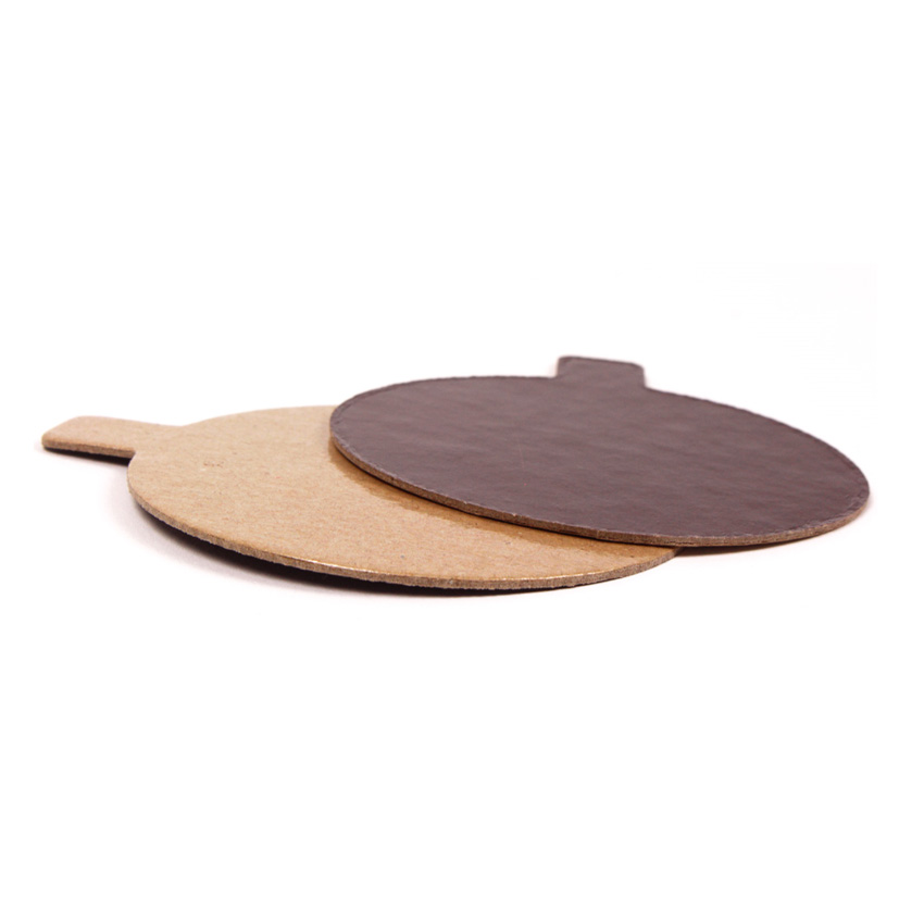 Round Double Sided Mono Board with Tab, Chocolate / Praline, 3" (8cm) - Case of 200 image 2