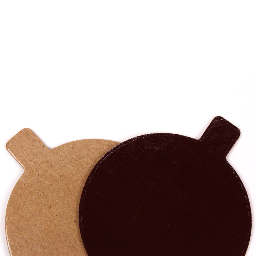Round Double Sided Mono Board with Tab, Chocolate / Praline, 3" (8cm) - Case of 200 image 3