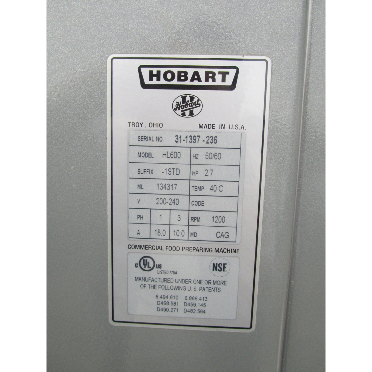 Hobart 60 Quart HL600 Legacy Mixer, Great Condition image 4