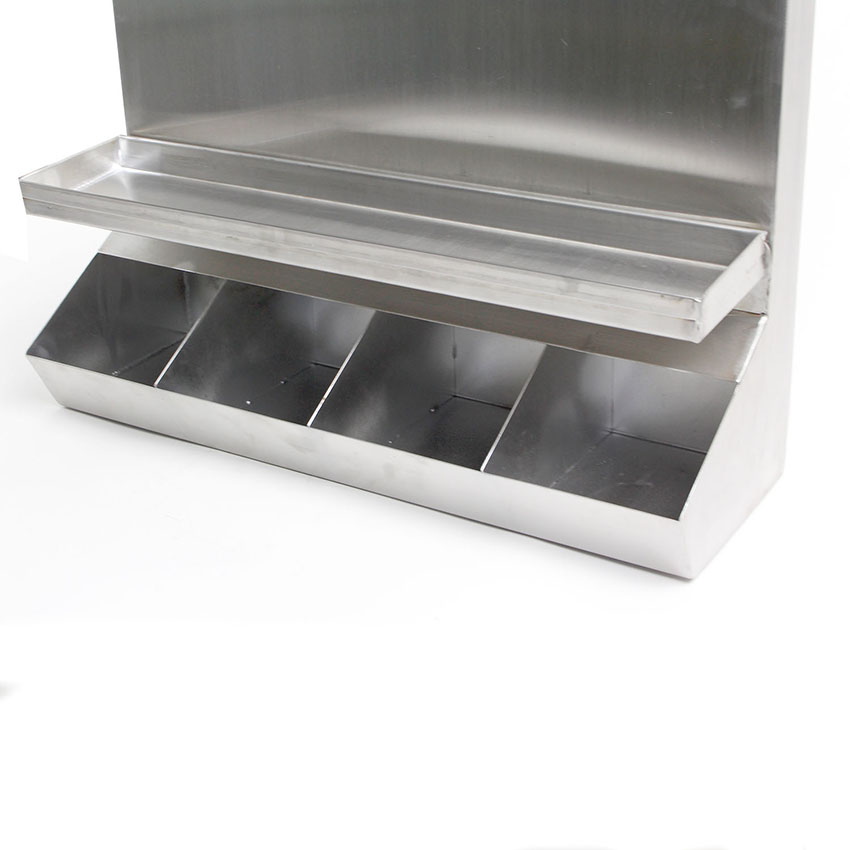 4-Compartment Stainless Steel Condiment Dispenser w/Hinged Lid for Top Loading image 1