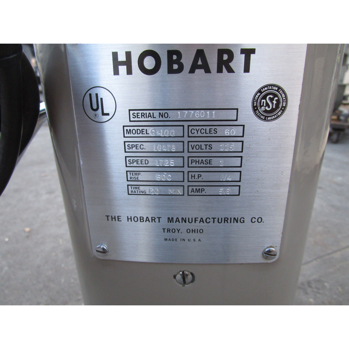 Hobart 10 Quart C100 Mixer With grinder Attachment, Great Condition image 3