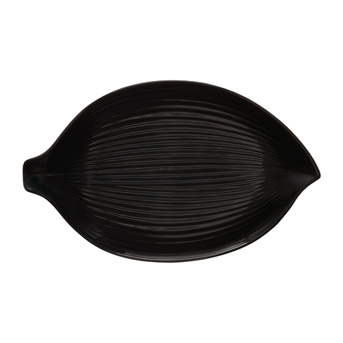 Melamine Leaf Plate, 10.5," Black Elegance Series image 1