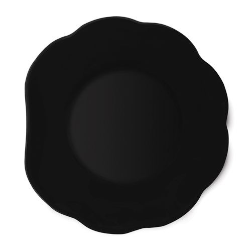 Melamine Plate, Scallop Shape, Black Elegance Series, 8