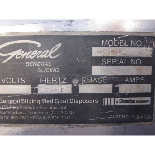 General Slicing Food Processor Model # GSM-1/66 (Used Condition) image 7