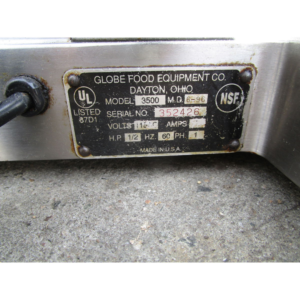 Globe 3500 Meat Slicer, Used Very Good Condition image 4