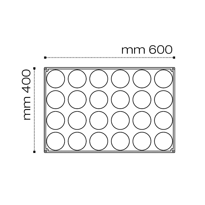 Pavoflex Insert Round Mold, 74mm Diameter x 15mm H, 24 Cavities image 1