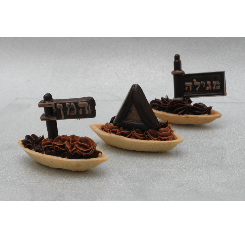 Plastic Bendable Chocolate Mold, Purim Assortment image 1