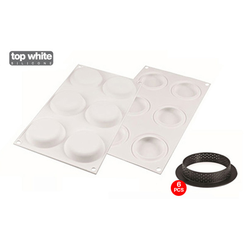 Silikomart KIT TARTE RING 80, Mold and Perforated Ring image 1