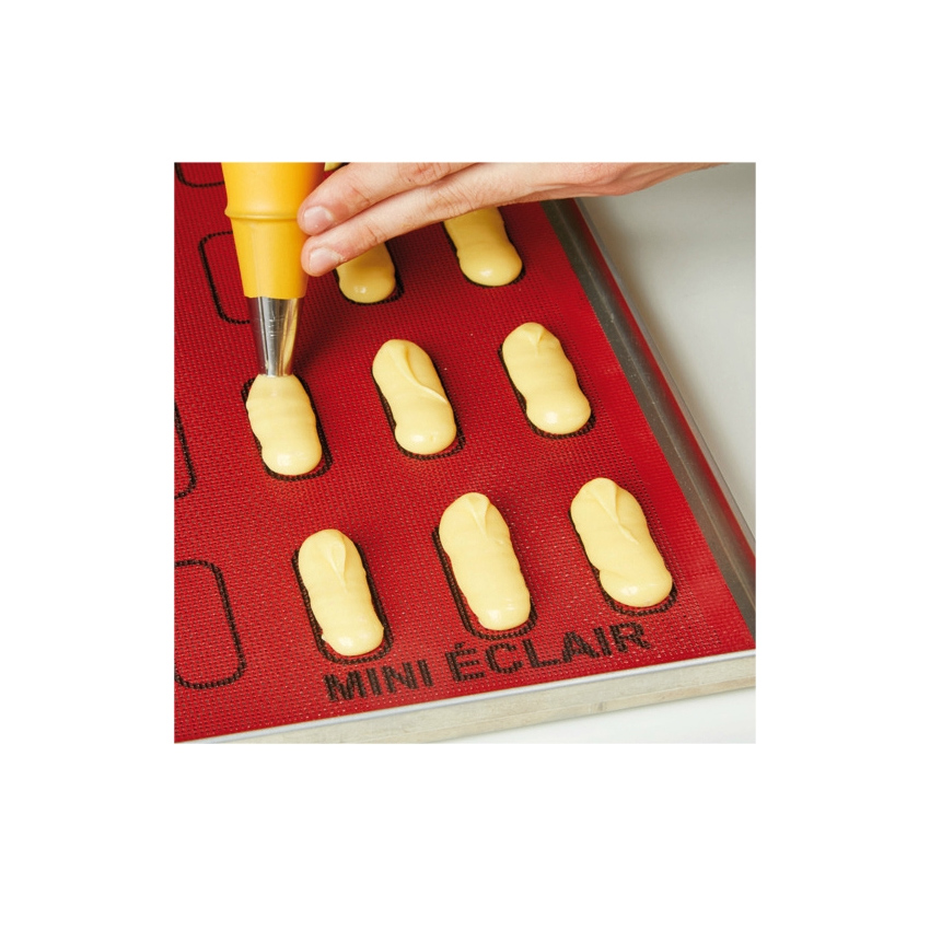 Pavoni Silicone Perforated Eclair Mat, 48 Eclairs Silpat Baking Mats