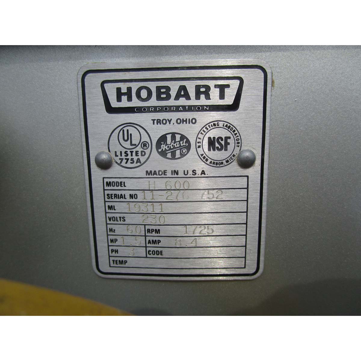 Hobart H600 60 Quart Mixer 'With Power Bowl Lift,' Used Excellent Condition image 5