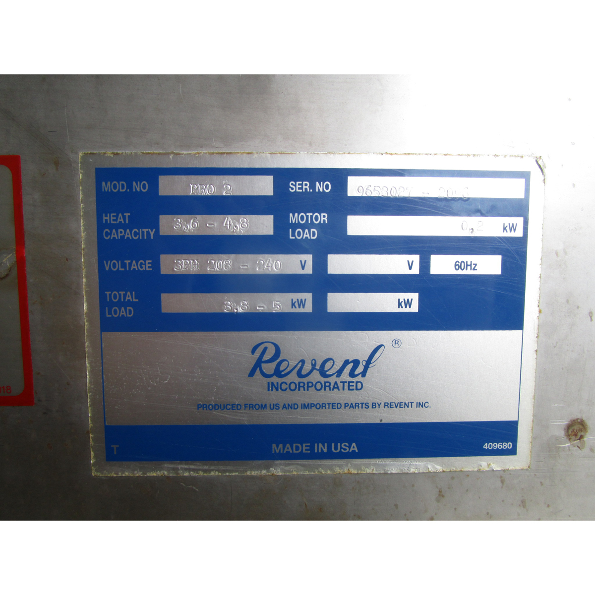 Revent 2 Door Proofer Model PRO-2, Used Great Condition image 8