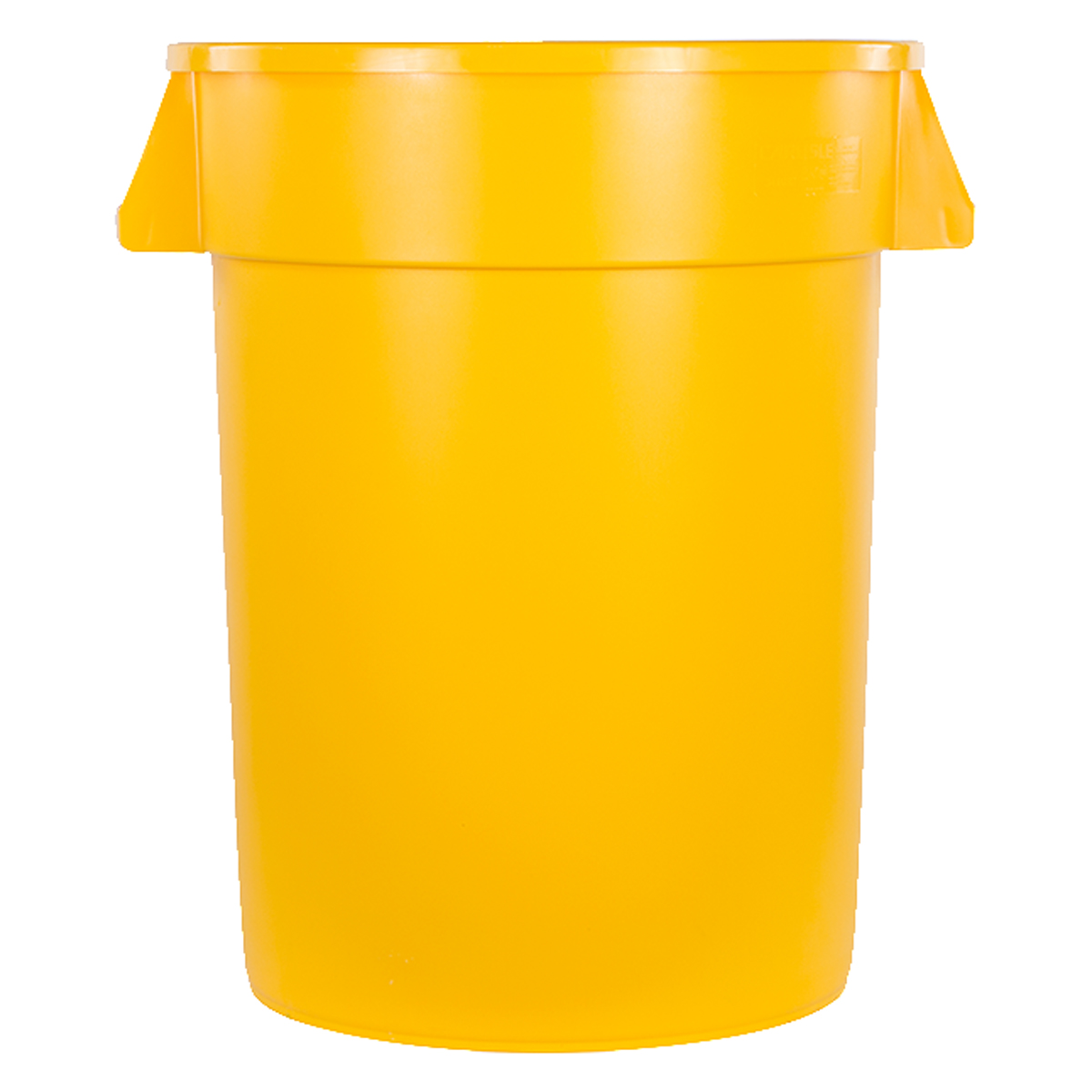 Carlisle 34103204 32 Gallon Yellow Round Bronco Trash Can Wastebaskets