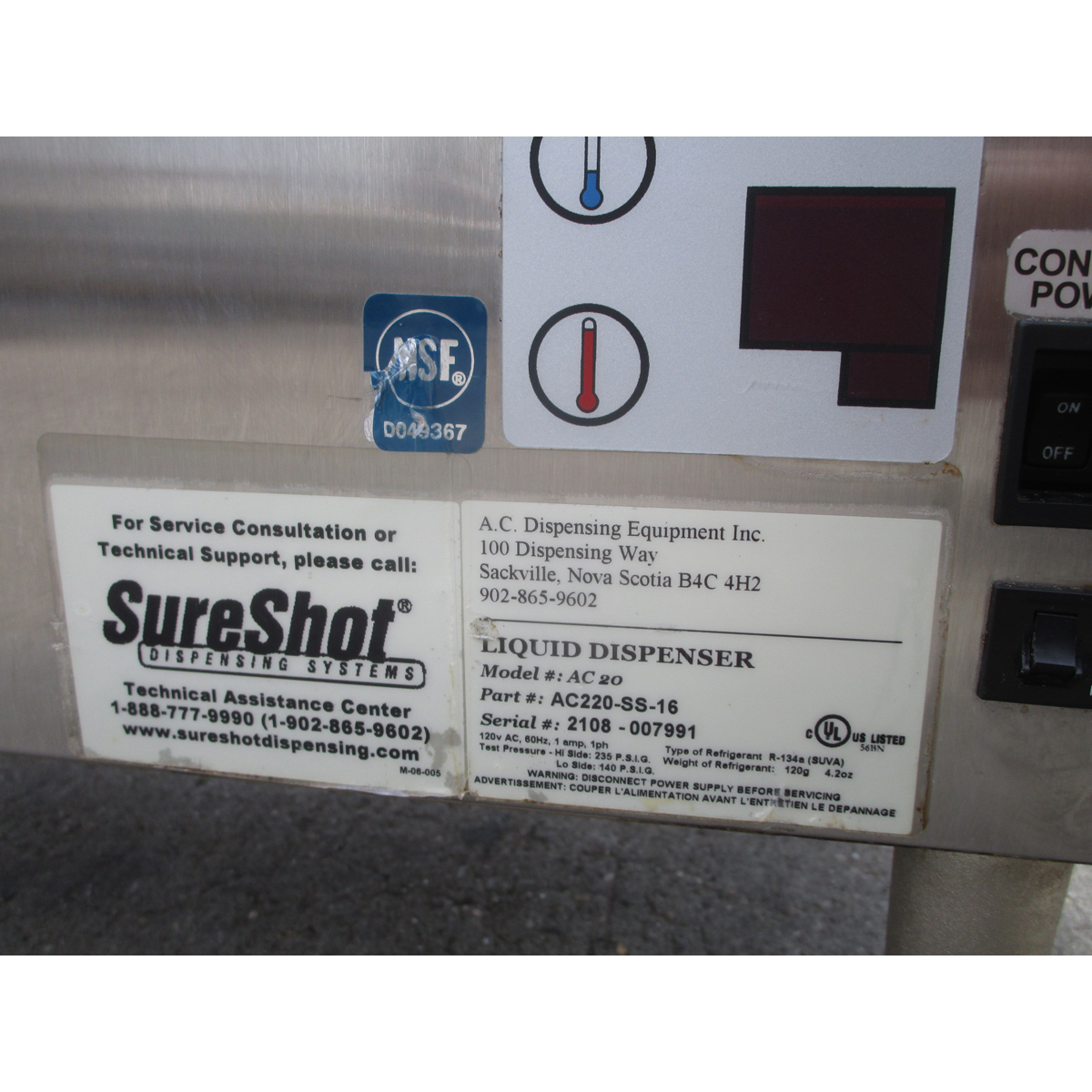 SureShot AC20 Refrigerated Milk/Cream Liquid Dispenser, Used Excellent Condition image 1