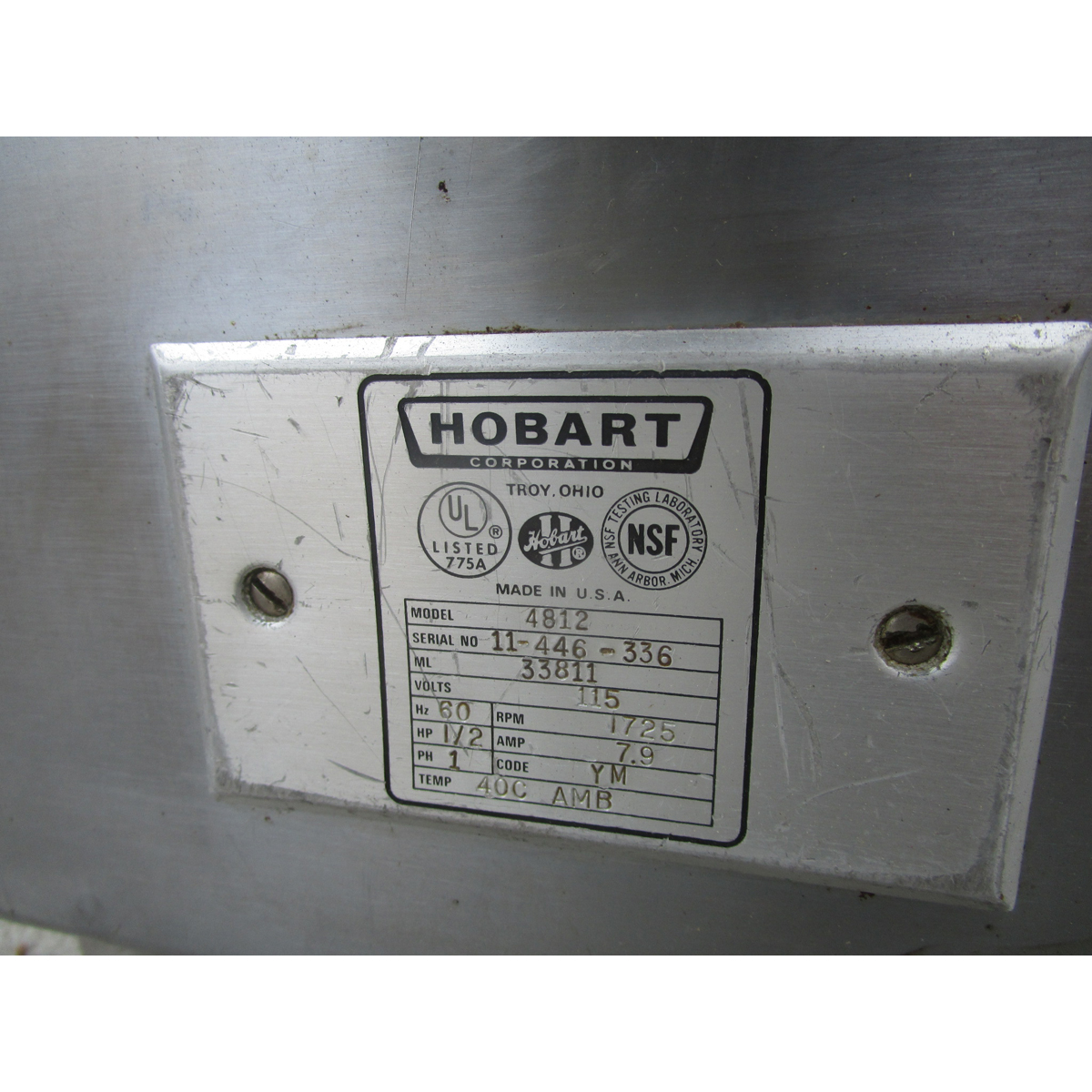 Hobart 4812 Meat Grinder, Used Very Good Condition image 4