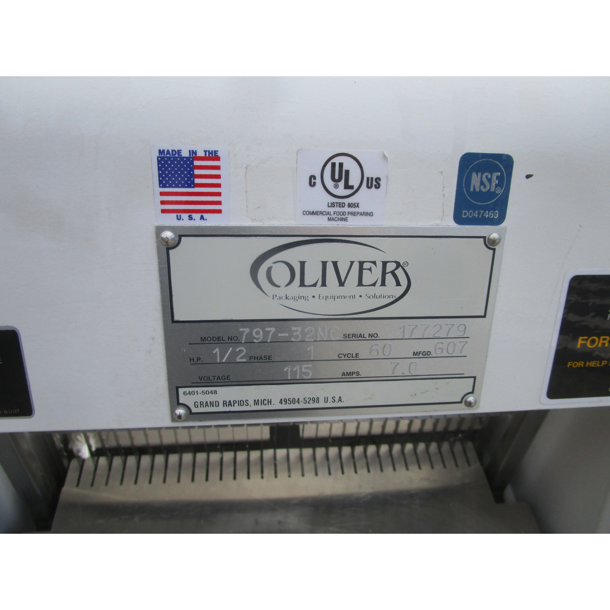 Oliver Gravity Feed Bread Slicer 797-32NC 1/2" Cut, Used Great Condition image 4