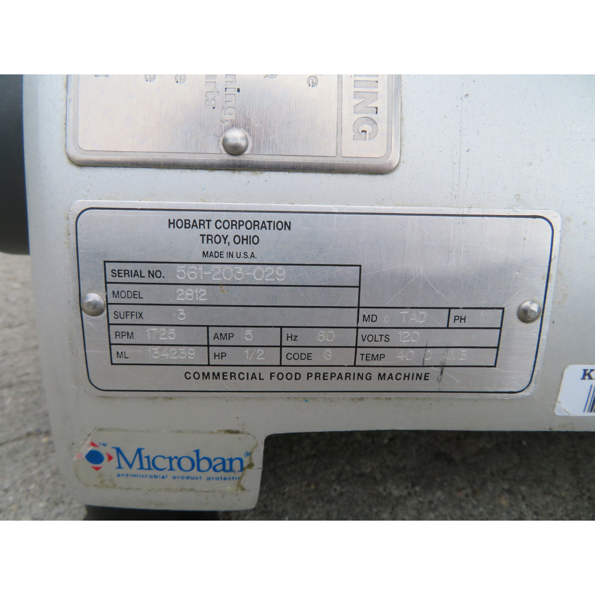 Hobart 2812 120V Manual Meat Slicer 1/2 HP, Used Great Condition