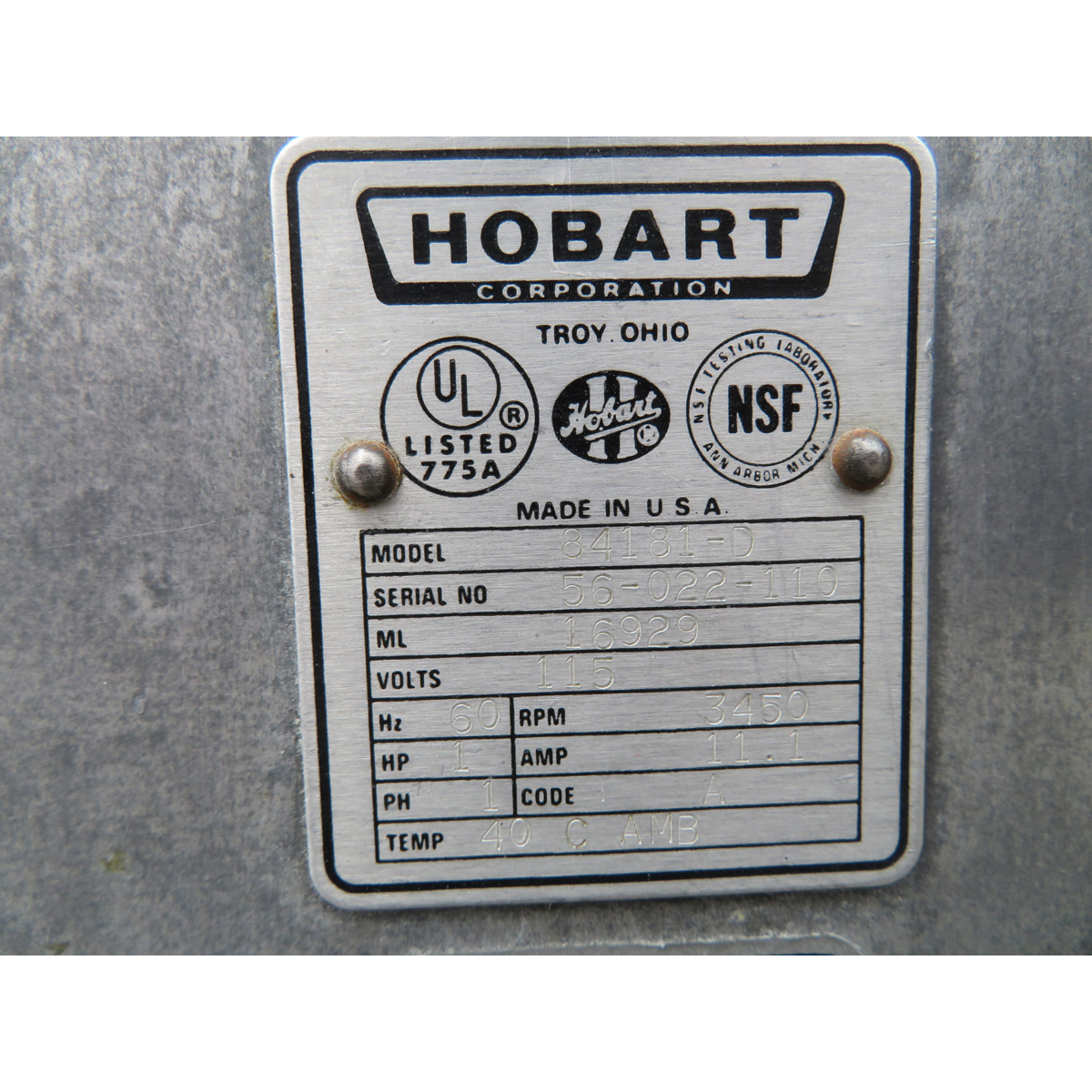 Hobart 84181D Buffalo Chopper Food Cutter, Used Excellent Condition image 2