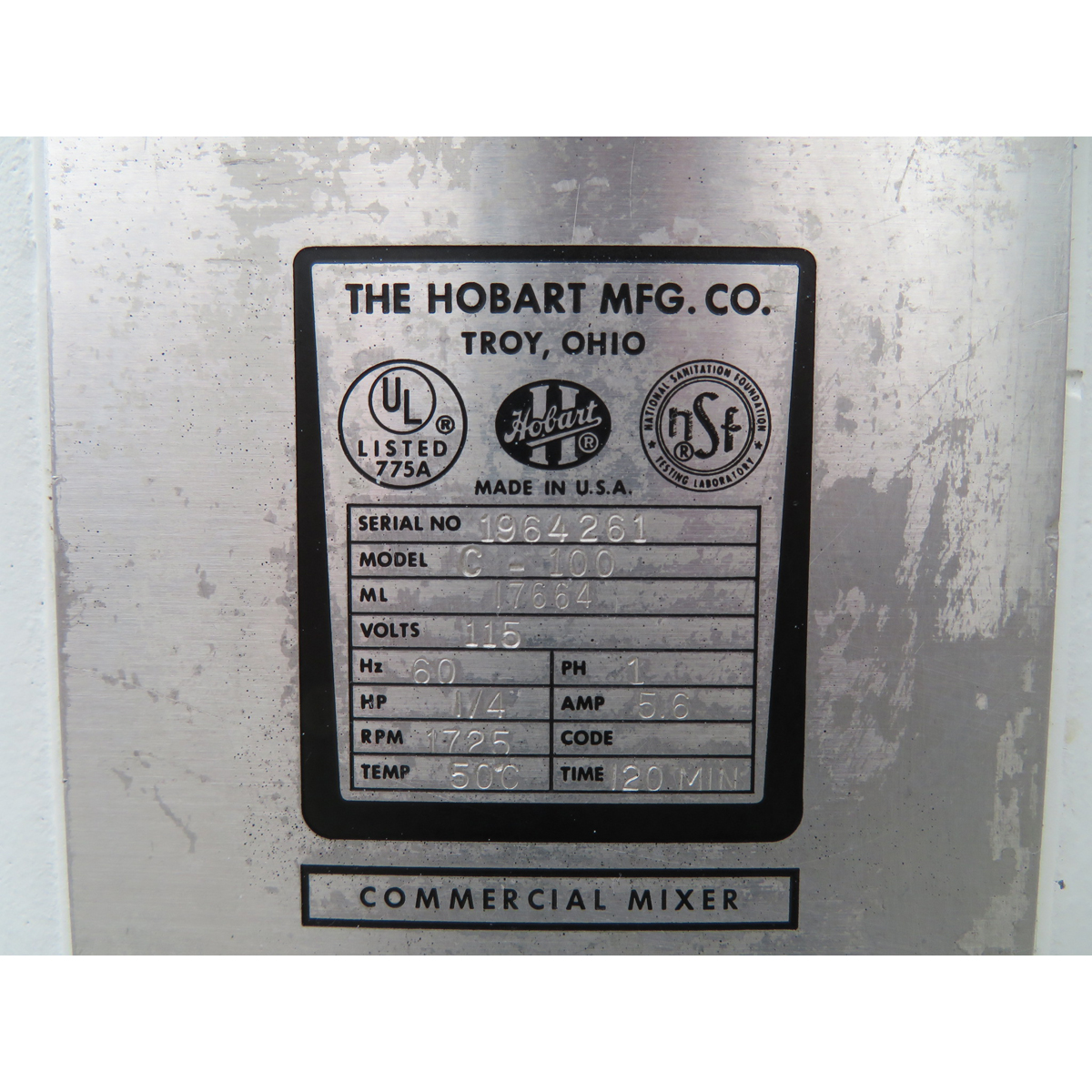 Hobart 10 Quart C100 Mixer, Used Excellent Condition image 2