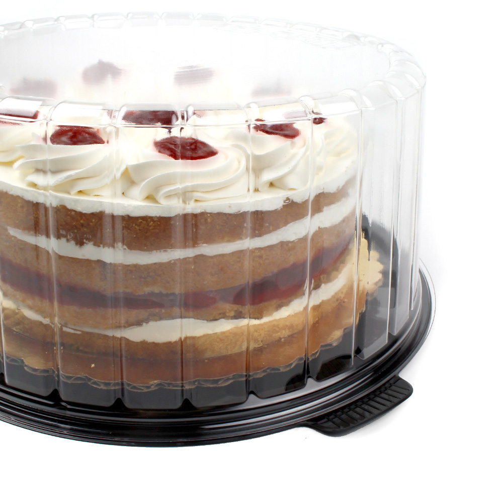 Plastic Container for 10 Round Layer Cake, Case of 50 Cake Boxes