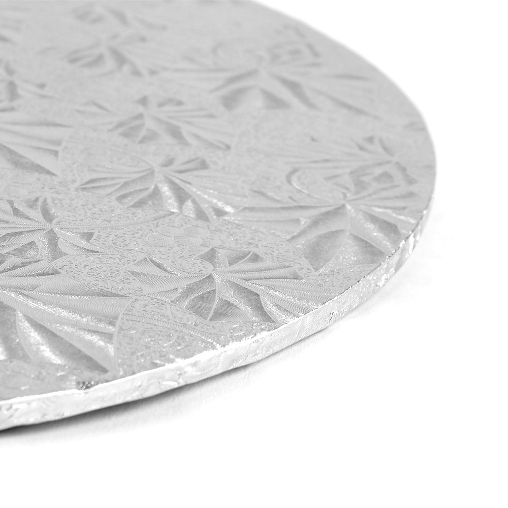 Round Silver Foil Cake Board, 14" x 1/4" High, Pack of 12  image 1