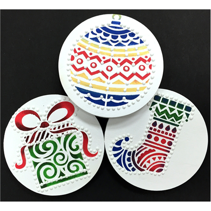 Designer Stencils C954 Modern Christmas Cookie Stencil Set Holiday