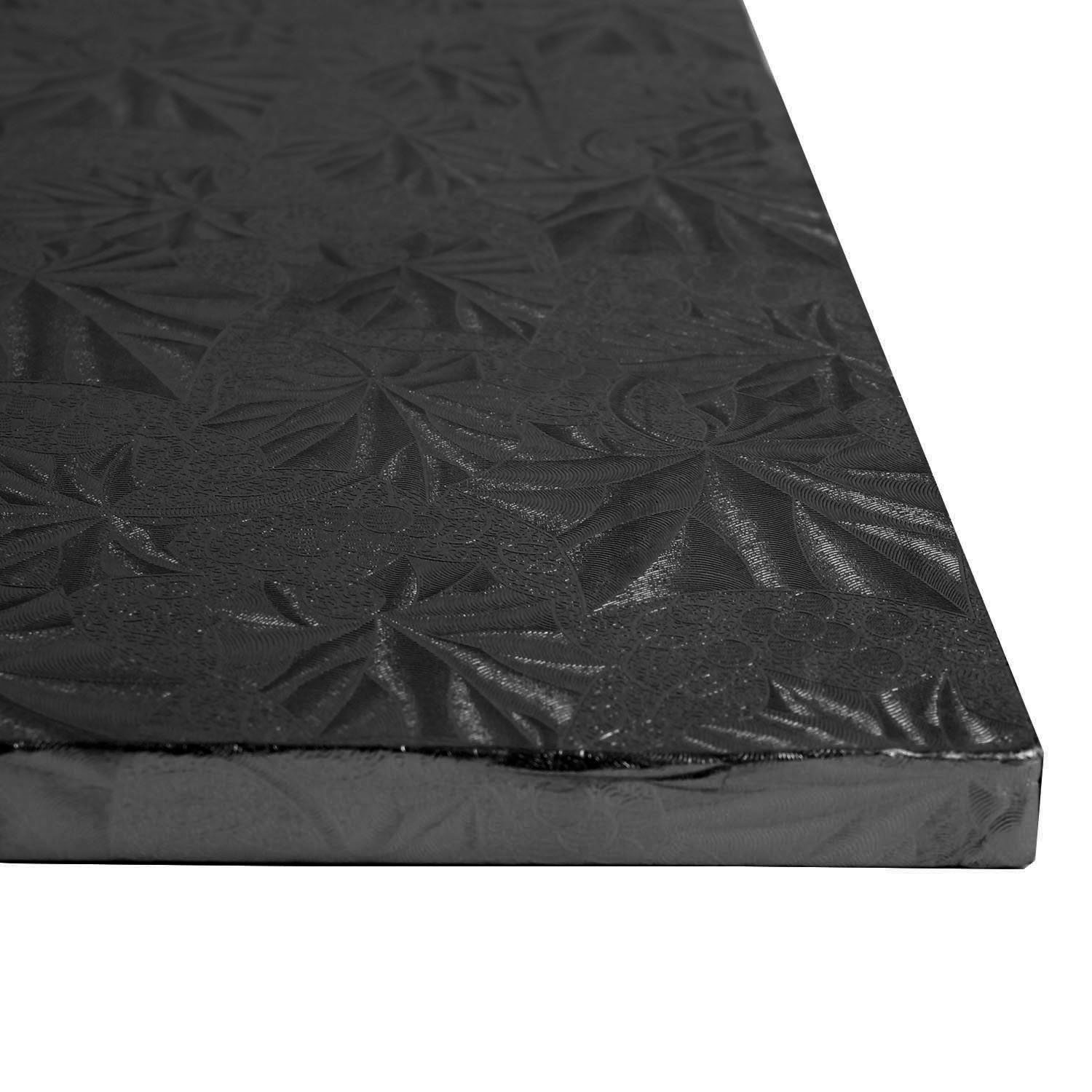 Square Black Foil Cake Drum Board, 16" x 1/2" Thick - Pack of 6 image 1