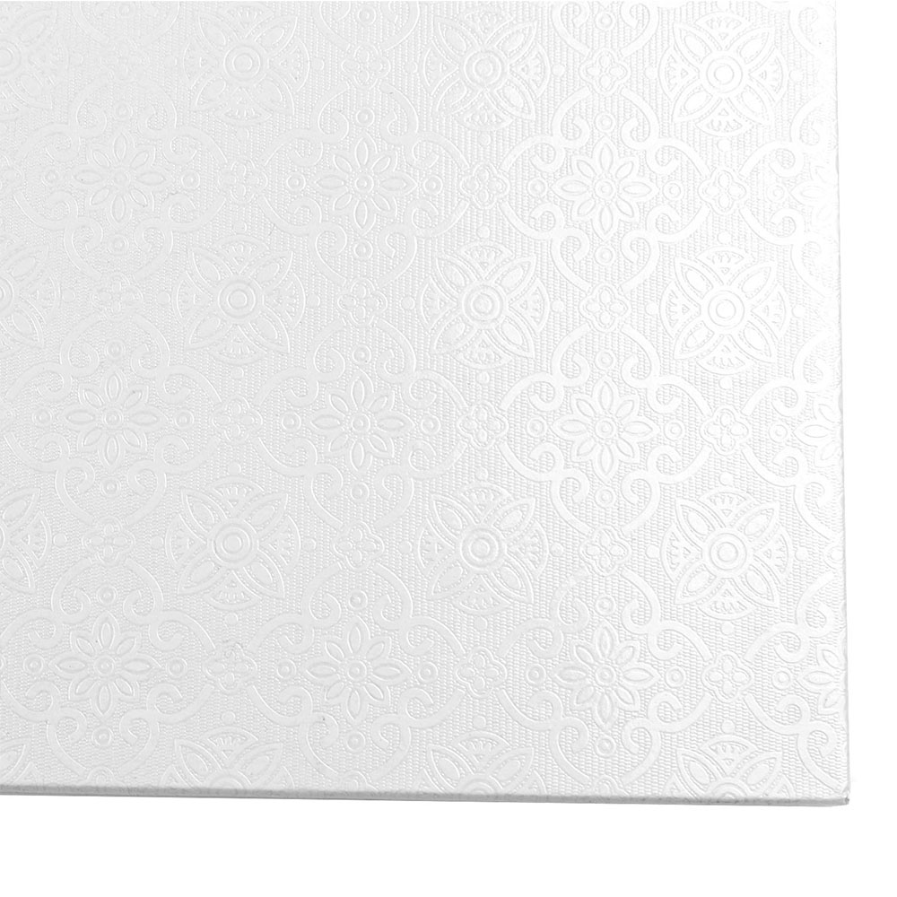 O'Creme Square White Cake Drum Board 8" x 1/4" Thick, Pack of 10 image 2