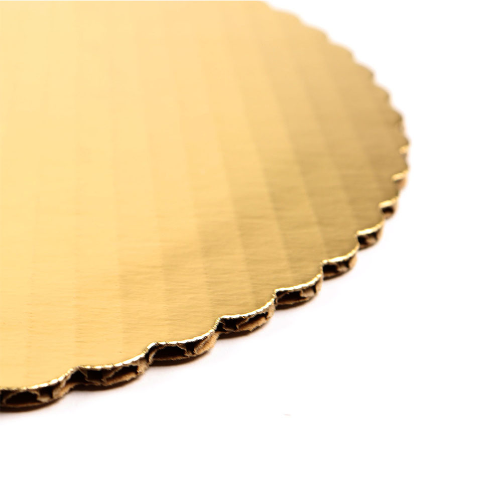 Gold Corrugated Round Cake & Pastry Board, 10", Case Of 200 image 1