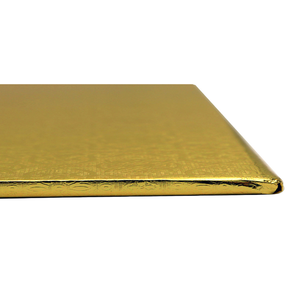 O'Creme Square Gold Cake Drum Board, 8" x 1/4" Thick, Pack of 10 image 1