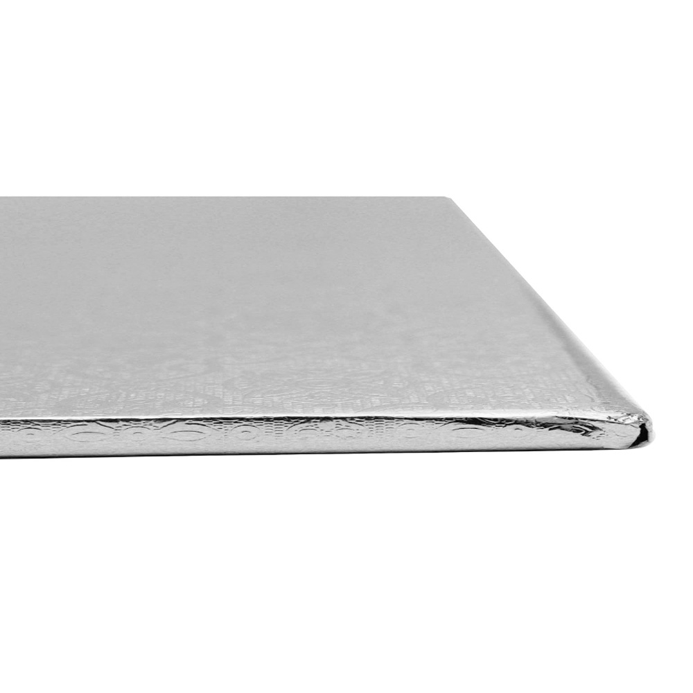 O'Creme Square Silver Cake Drum Board, 9" x 1/4" Thick, Pack of 10 image 1