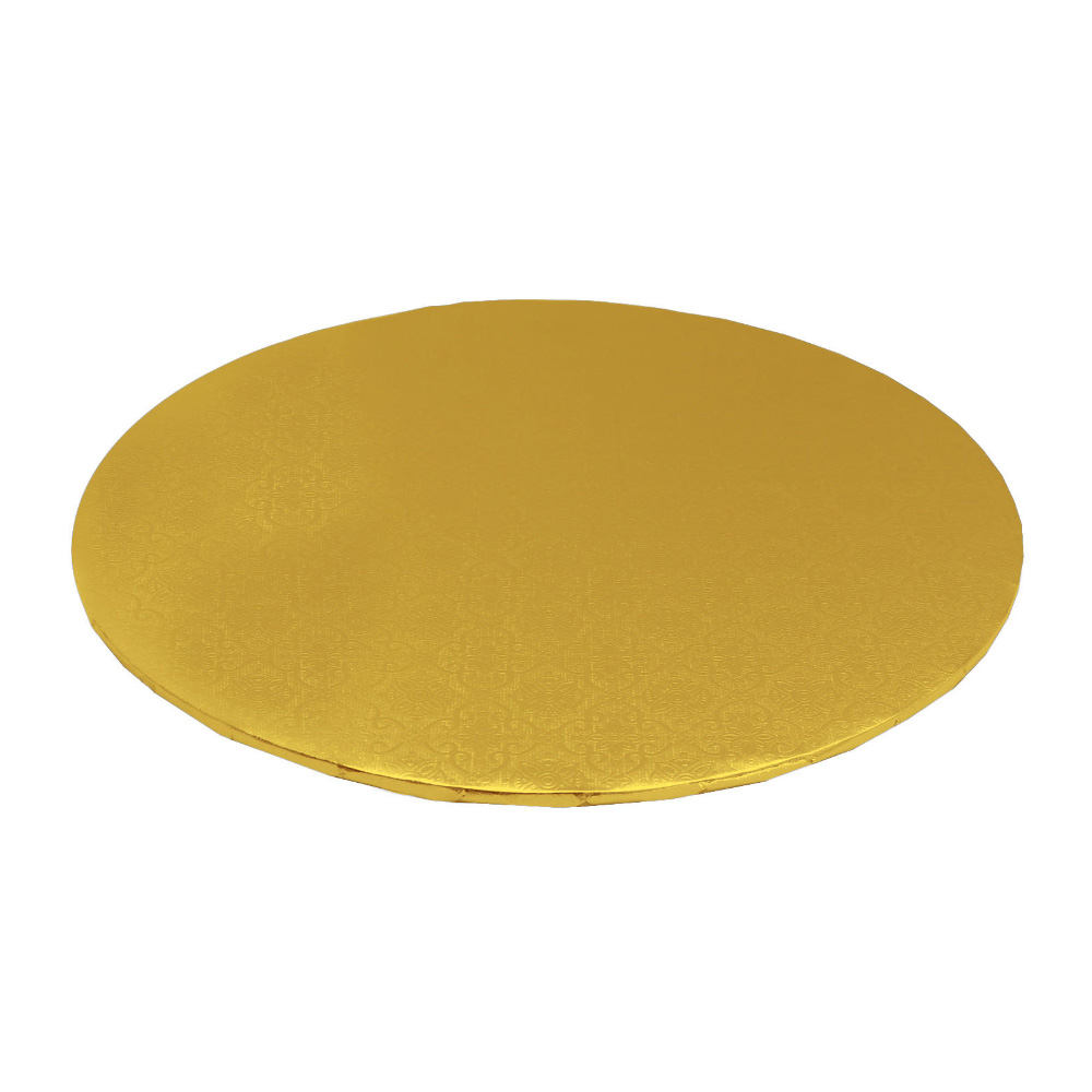 O'Creme Round Gold Cake Drum Board, 9" x 1/4" High, Pack of 10 image 1