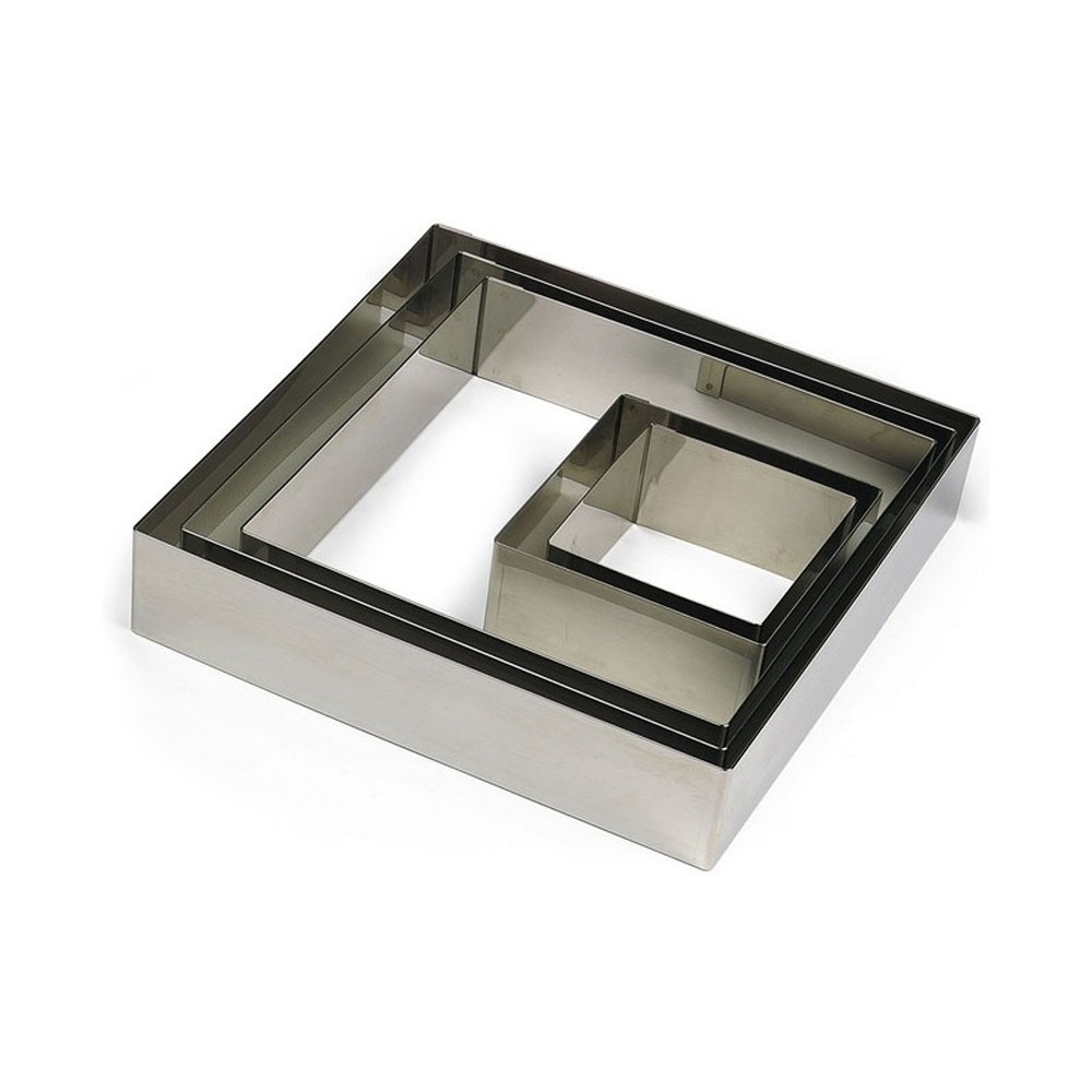 Gobel Square Cake Ring 4" x 1.75" H (100mm x 45mm H)  image 1