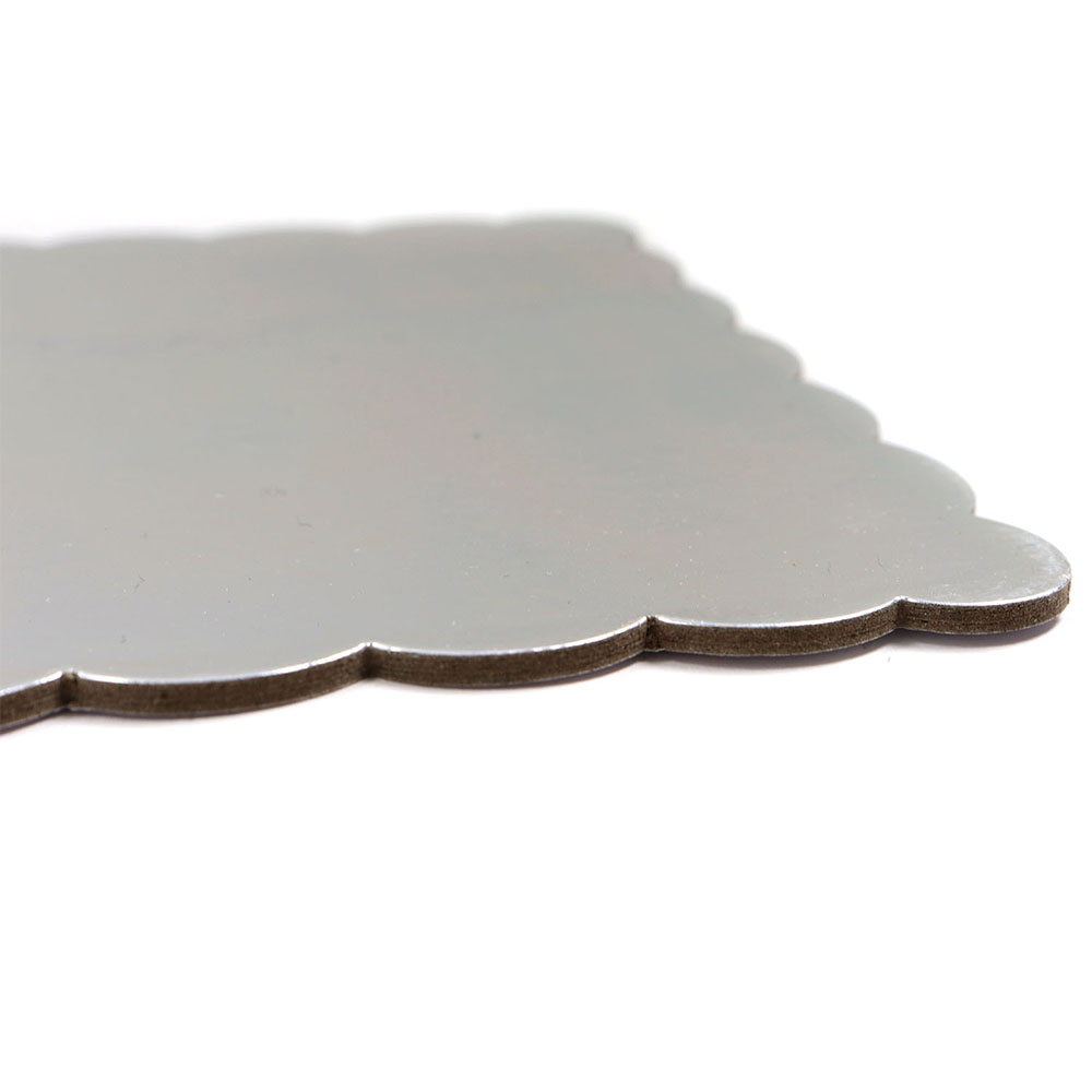 Silver Scalloped Log Cake Boards 6.5" x 16.75" - Pack of 25 image 1
