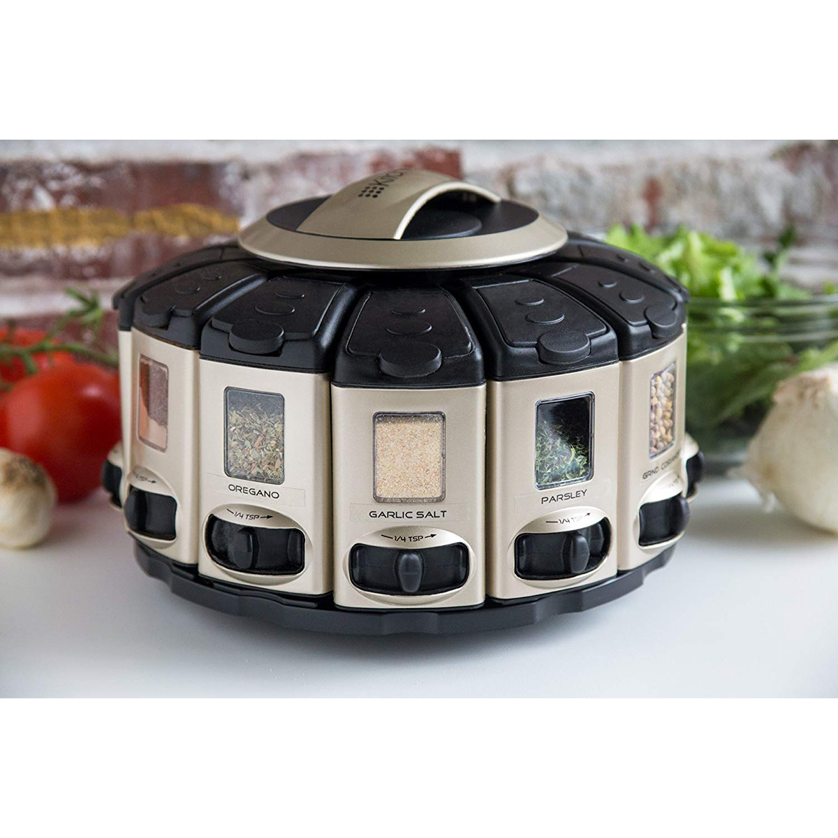 KitchenArt Pro 57010 Auto-Measure Spice Carousel, Stainless Steel Satin image 5