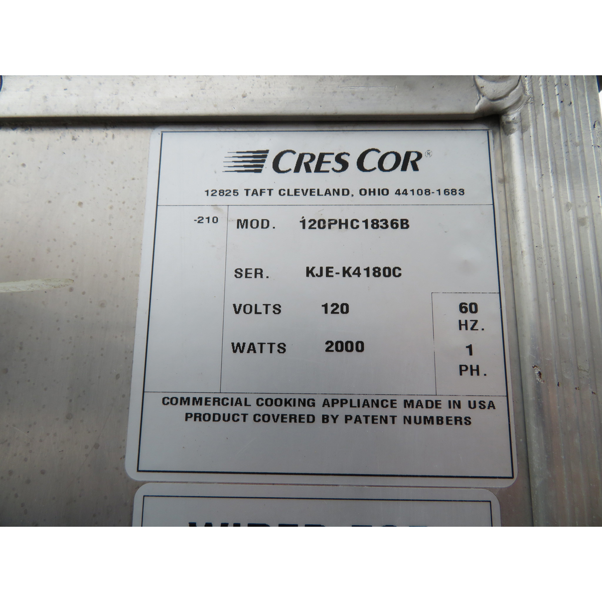 Cres Cor 12PHC1836B Heated Proofing Cabinet, Used Excellent Condition image 3