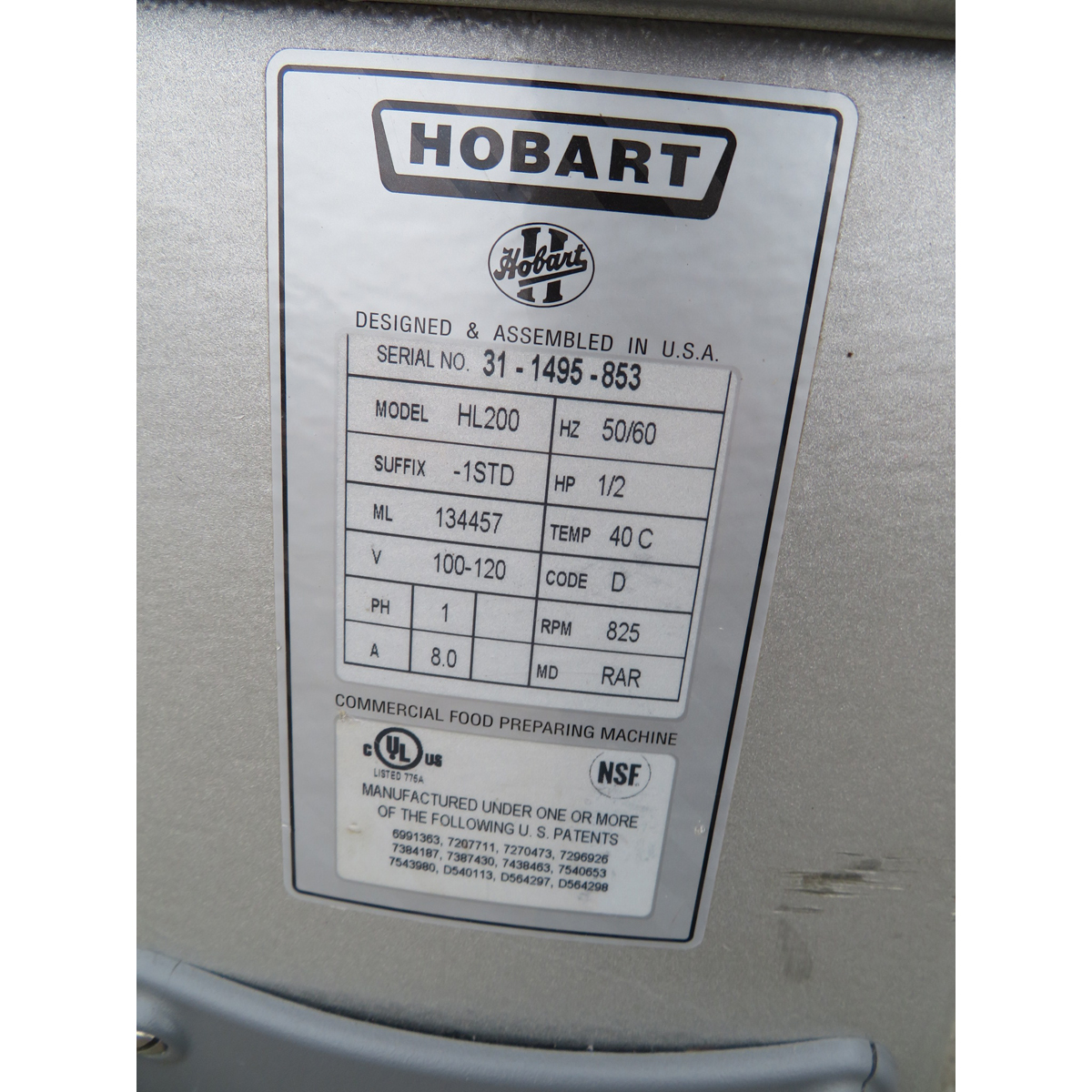 Hobart Legacy 20 Quart HL200 Mixer (Includes Beater & Whip), Used Great Condition image 2