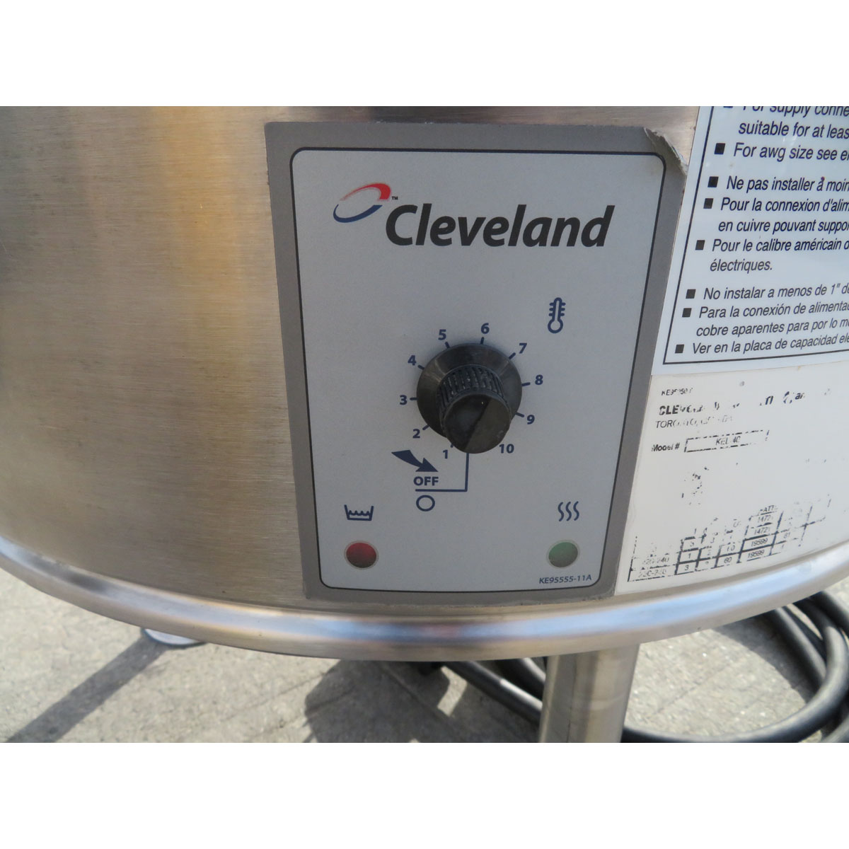 Cleveland KEL-40 40 Gallon Steam Jacketed Electric Kettle, Used Excellent Condition image 3